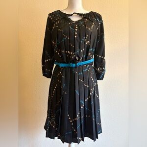Jessica Simpson Black Dress with Blue and Tan Accents